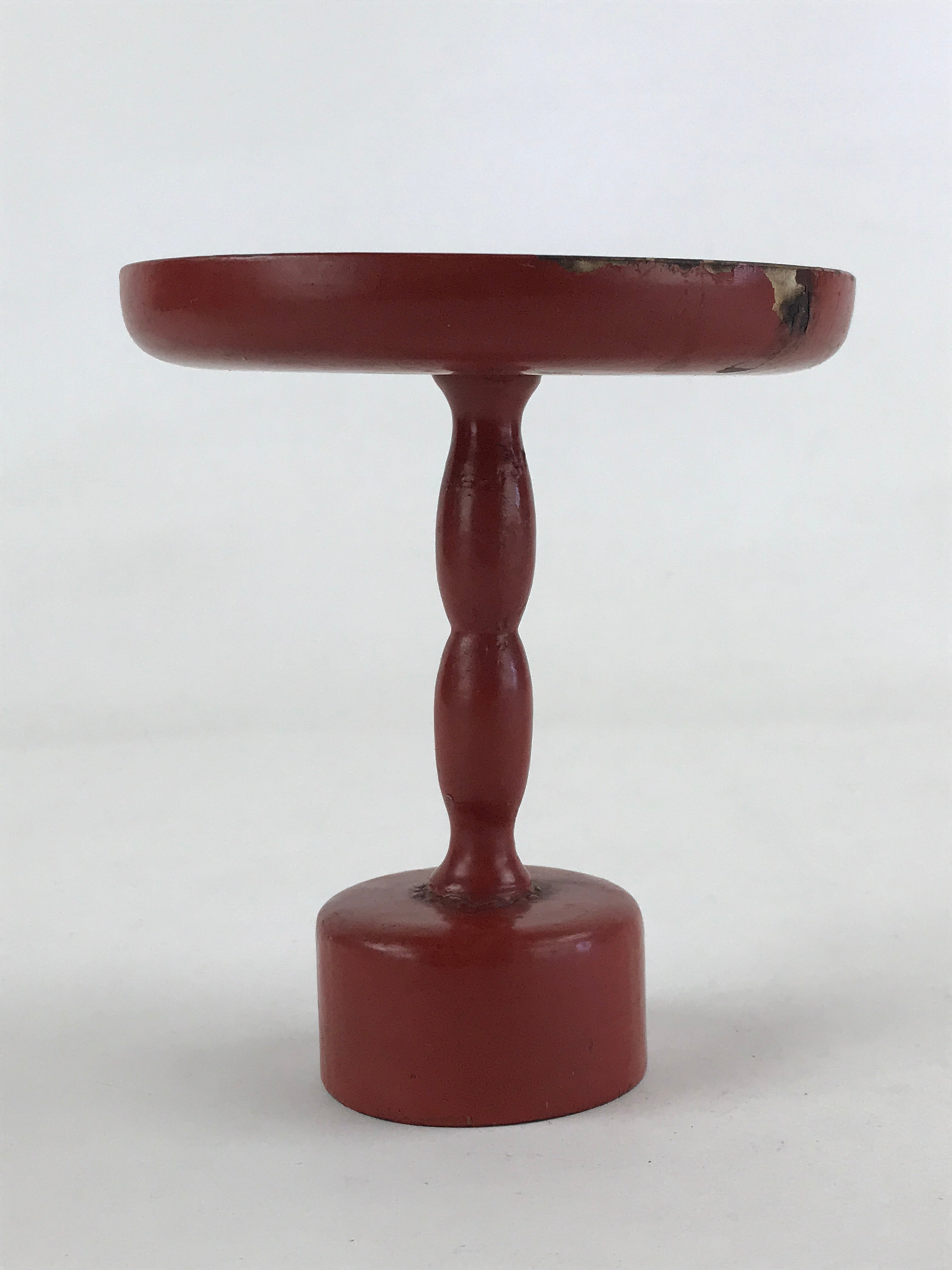 Antique Japanese Buddhist Altar Fitting Wooden Lacquered Offering Stand Red BA71