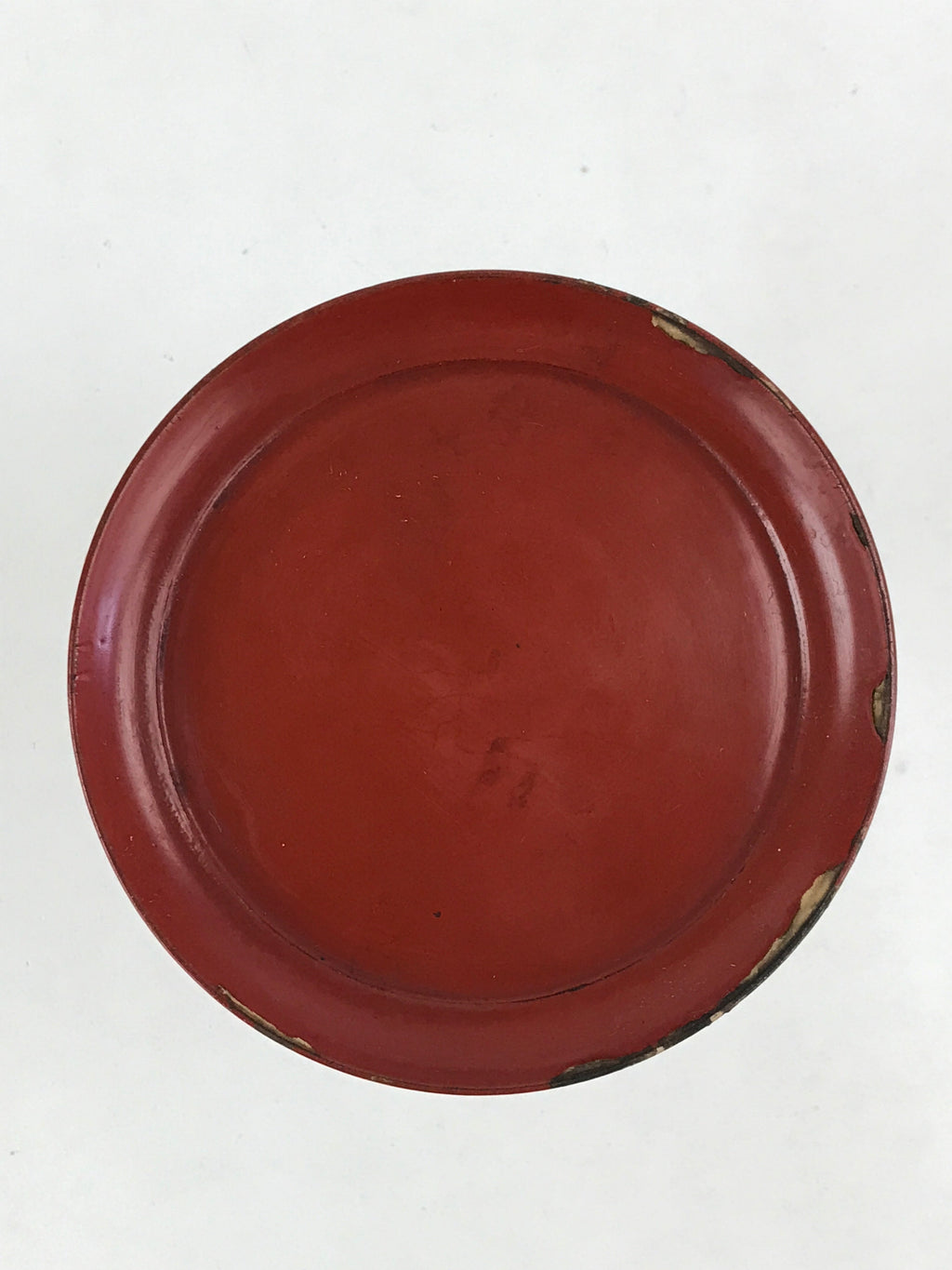 Antique Japanese Buddhist Altar Fitting Wooden Lacquered Offering Stand Red BA71