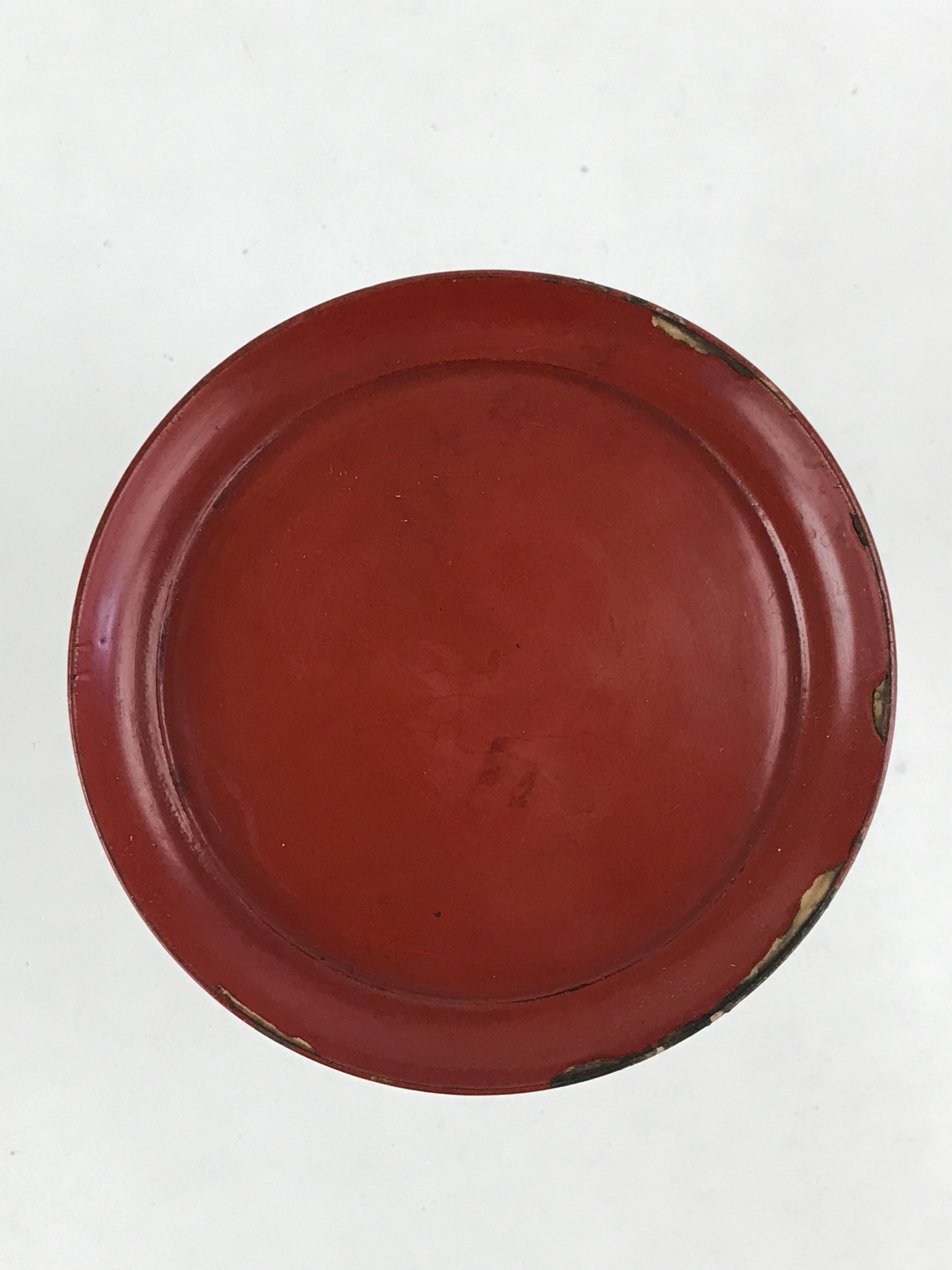 Antique Japanese Buddhist Altar Fitting Wooden Lacquered Offering Stand Red BA71