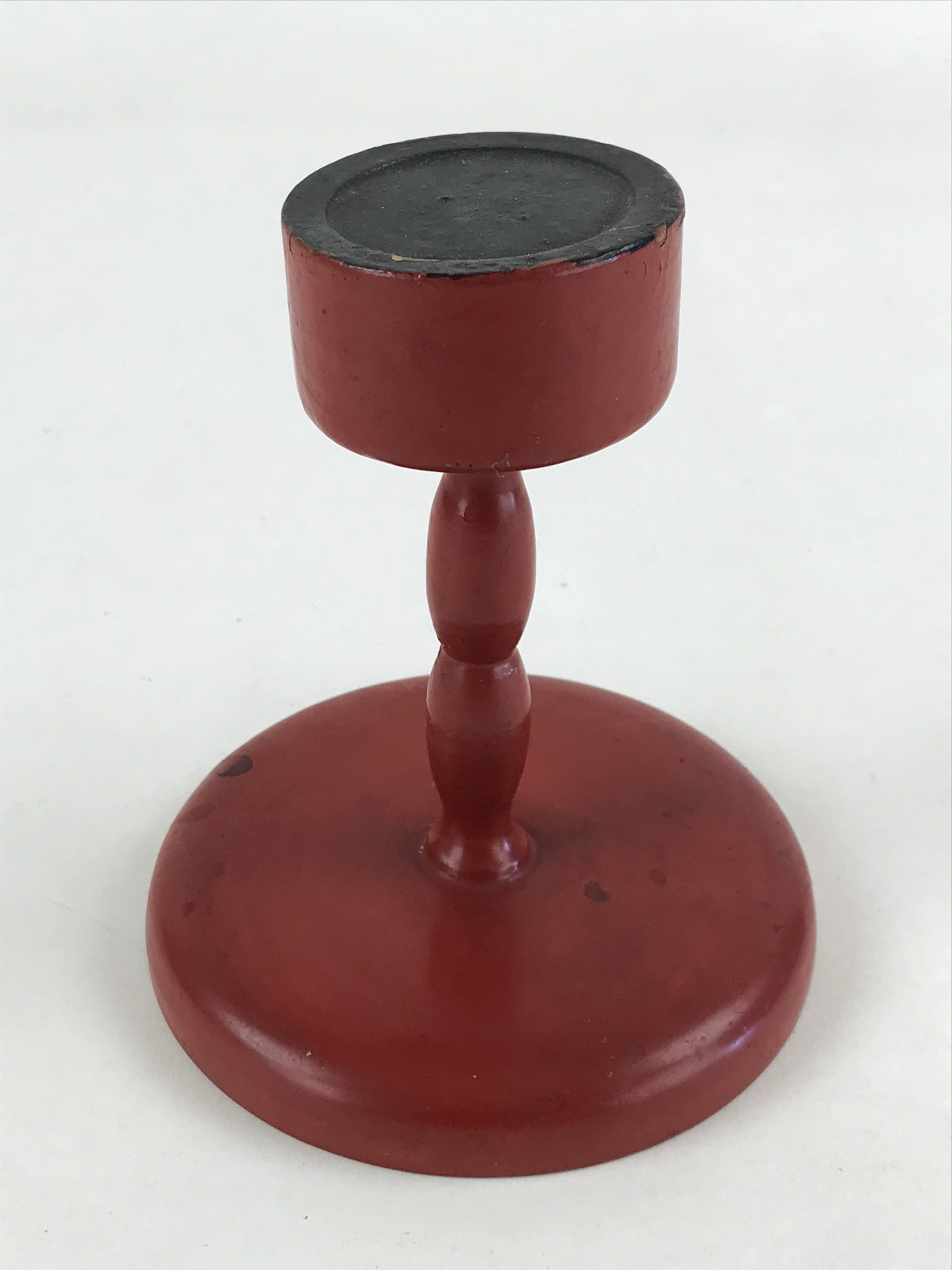 Antique Japanese Buddhist Altar Fitting Wooden Lacquered Offering Stand Red BA71