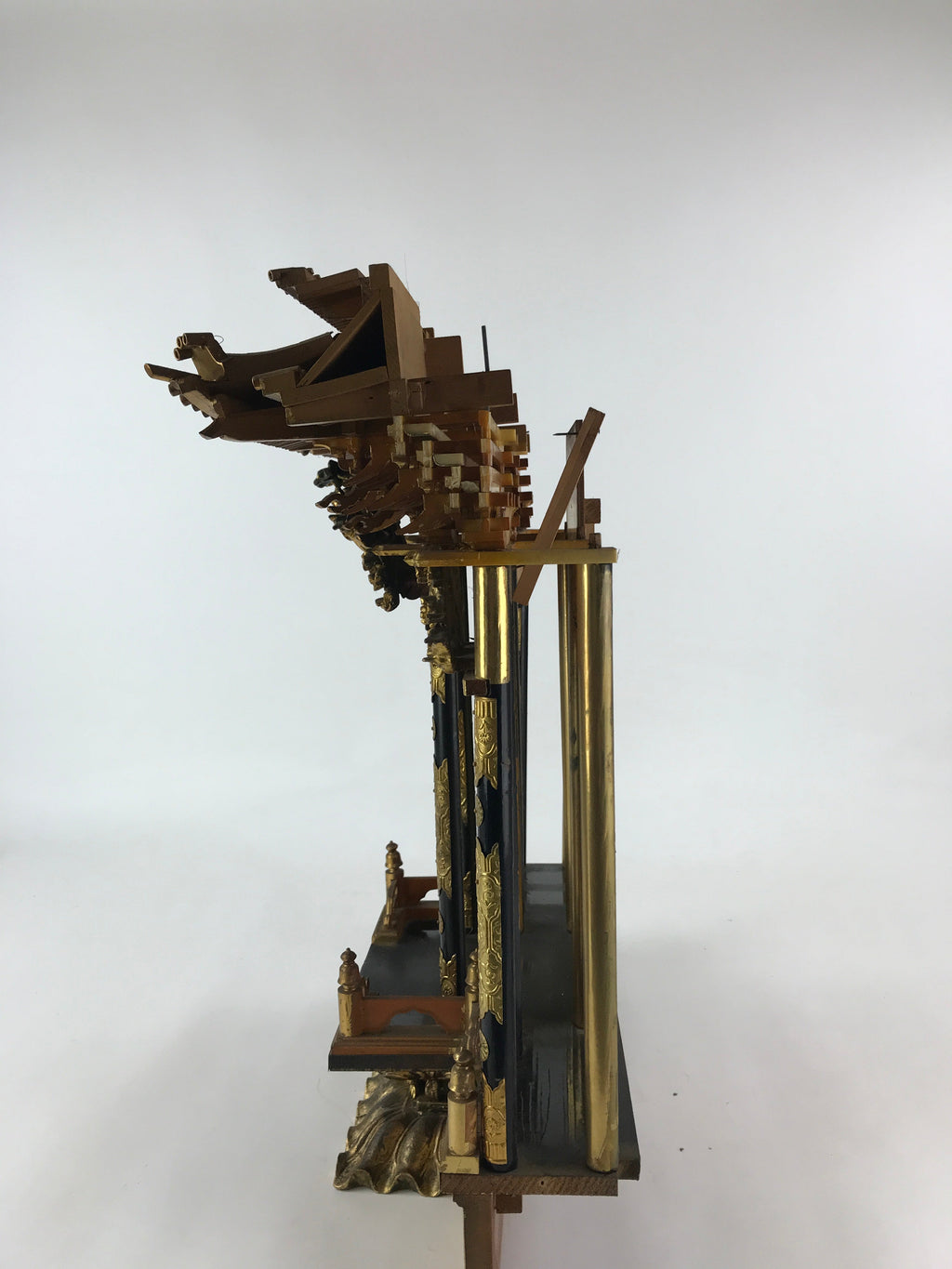 Antique Japanese Buddhist Altar Inside Gold Gilt Temple Lacquered Gold BA1