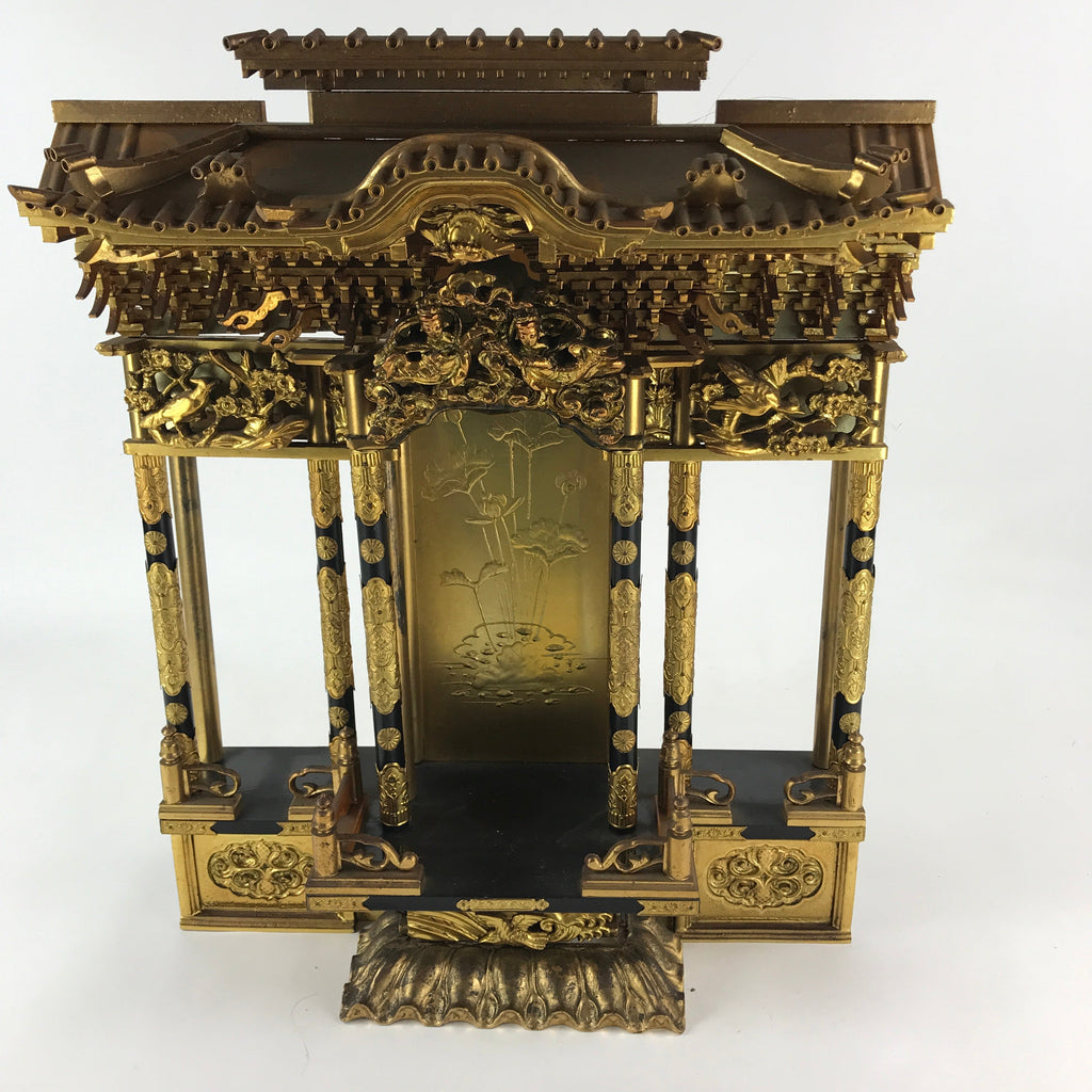 Antique Japanese Buddhist Altar Inside Gold Gilt Temple Lacquered Gold BA1