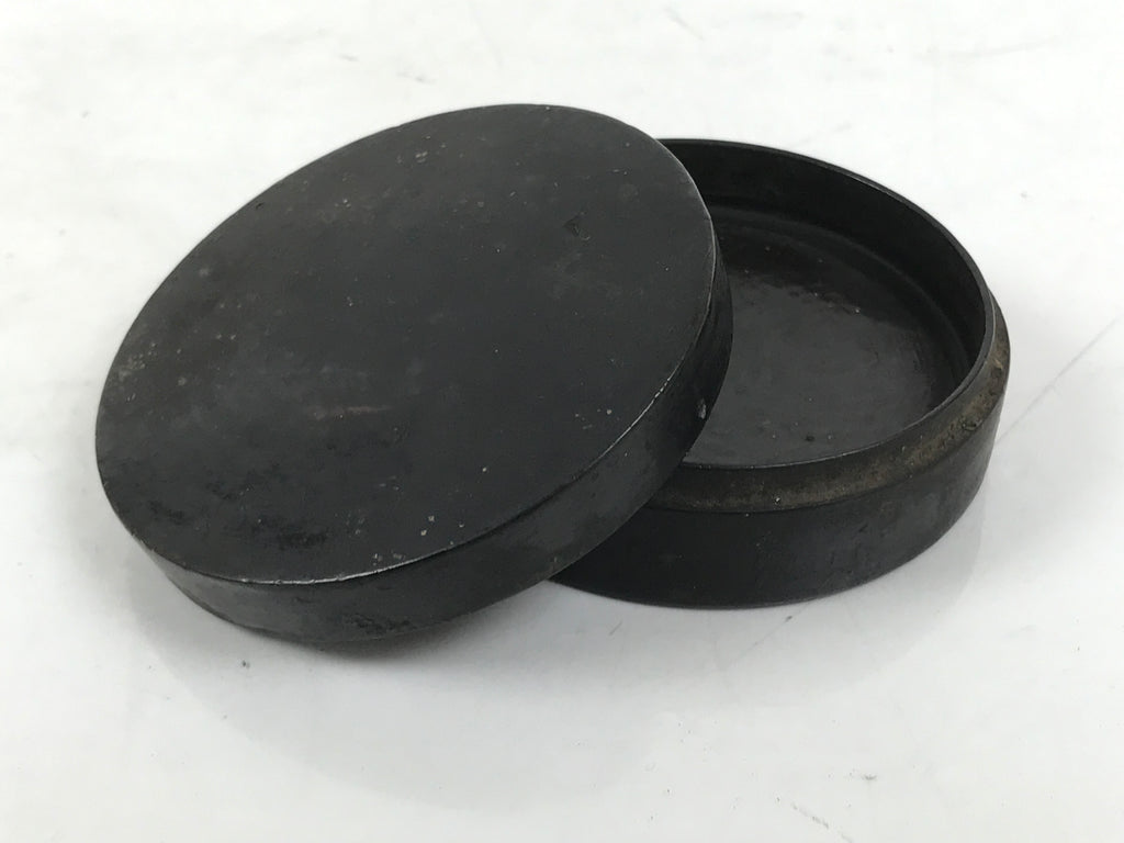 Antique Japanese Buddhist Altar Lacquer Wood Incense Container Kogo Black BA640