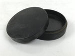 Antique Japanese Buddhist Altar Lacquer Wood Incense Container Kogo Black BA640