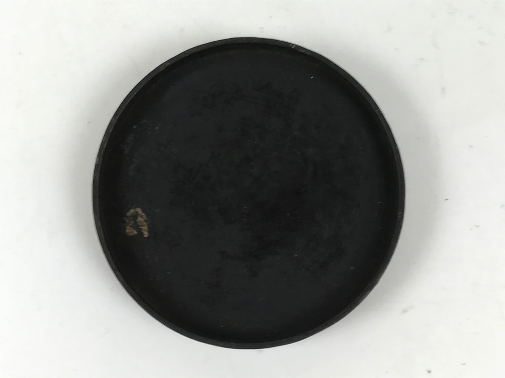 Antique Japanese Buddhist Altar Lacquer Wood Incense Container Kogo Black BA640