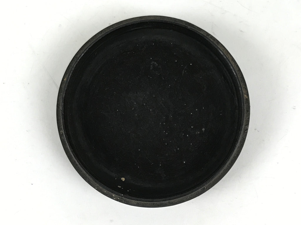Antique Japanese Buddhist Altar Lacquer Wood Incense Container Kogo Black BA640