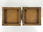 Antique Japanese Buddhist Altar Lacquer Wood Offering Stand 2pc Bukki Gold BA523