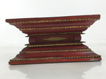 Antique Japanese Buddhist Altar Lacquer Wood Shumidan Butsudan Part Red BA673