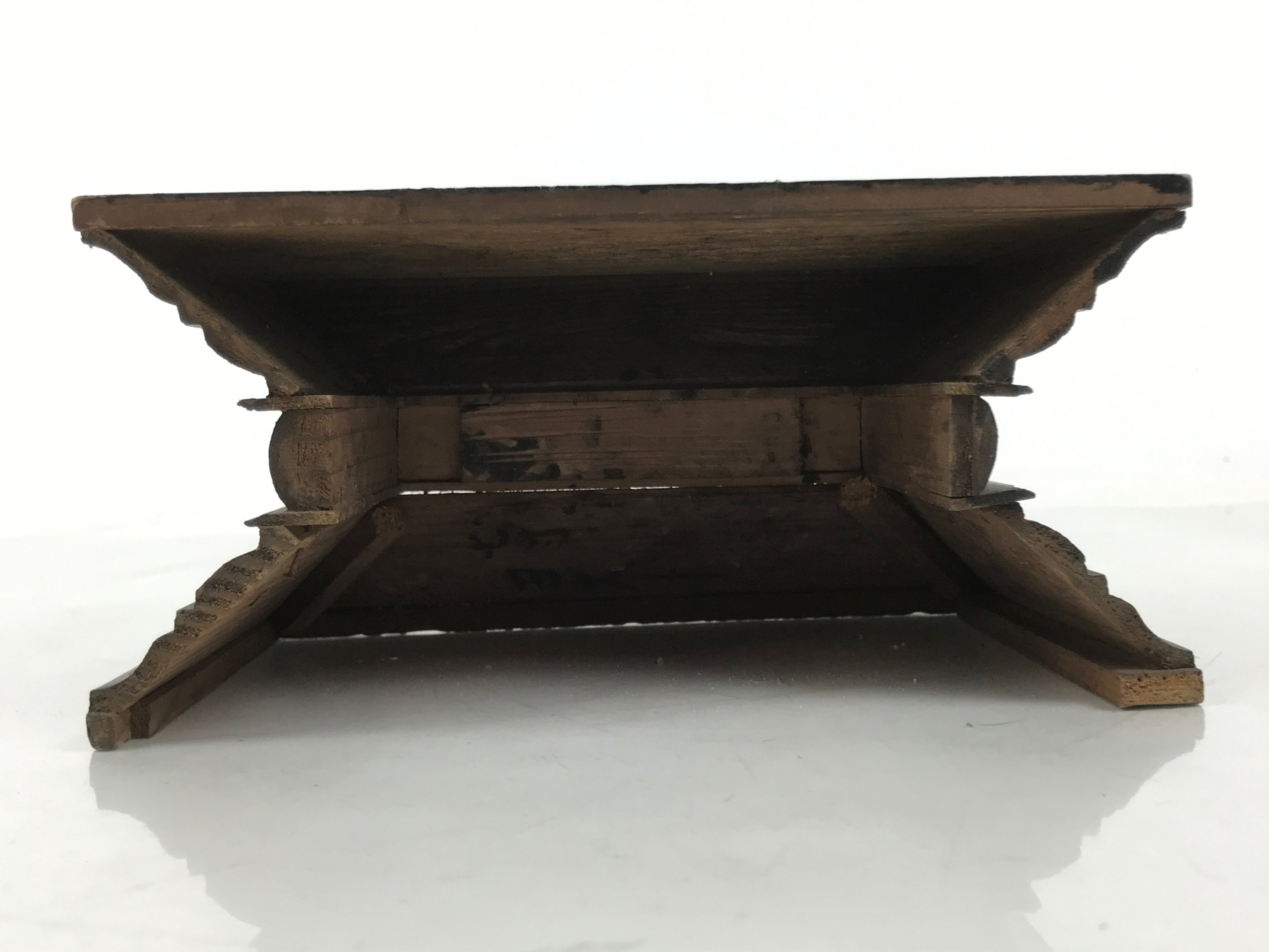 Antique Japanese Buddhist Altar Lacquer Wood Shumidan Butsudan Part Red BA673