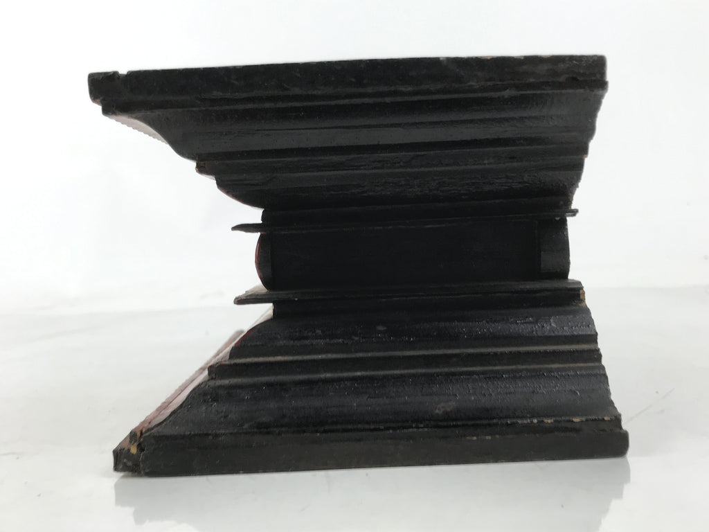 Antique Japanese Buddhist Altar Lacquer Wood Shumidan Butsudan Part Red BA673