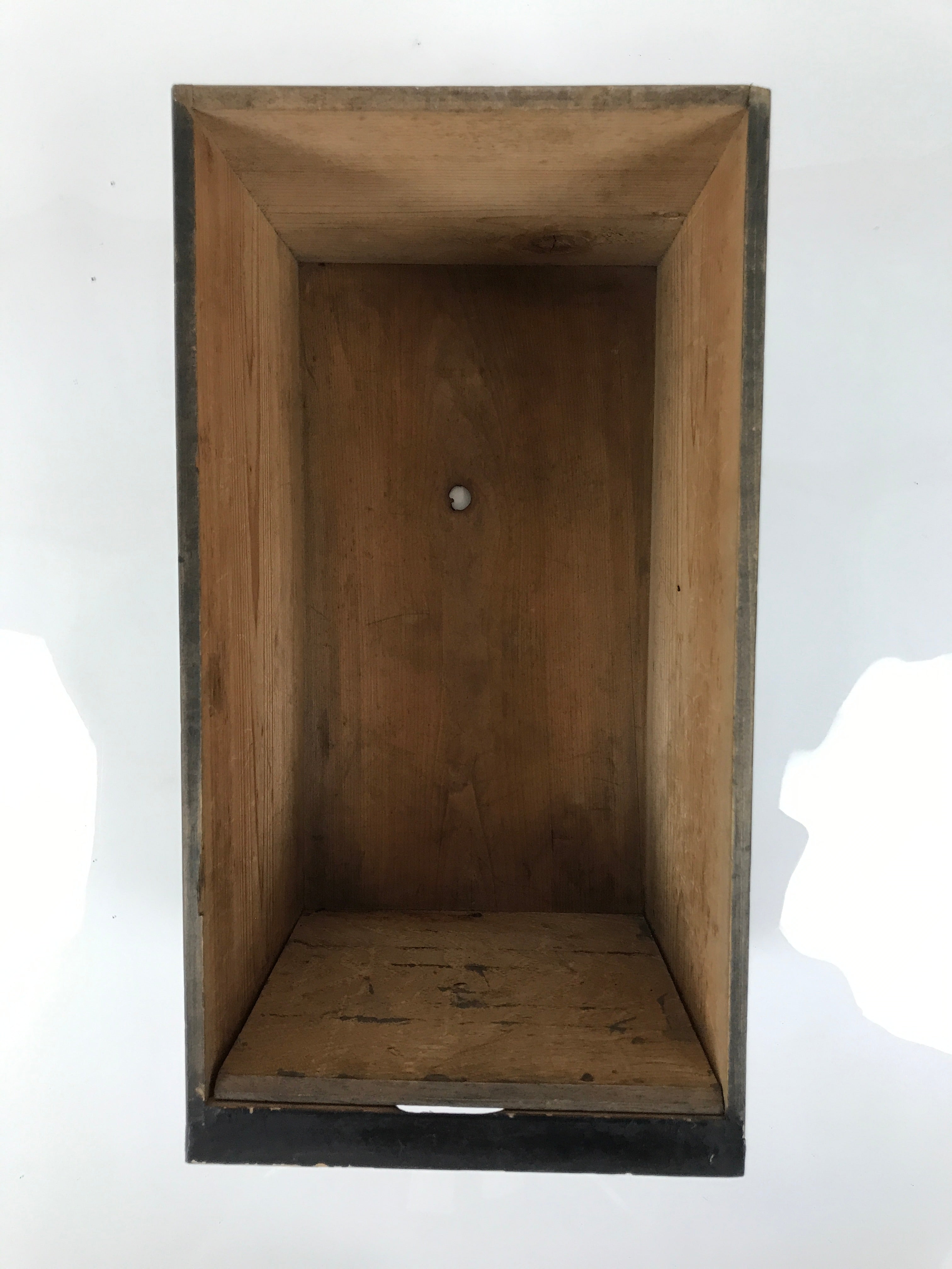 Antique Japanese Buddhist Altar Lacquered Drawer Brown Box Rectangle BA815