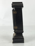 Antique Japanese Buddhist Altar Mortuary Tablet Lacquer Wood Black Gold BA526
