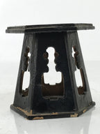 Antique Japanese Buddhist Altar Offering Cup Stand Bukki Butsugu Gold Red BA524