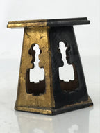 Antique Japanese Buddhist Altar Offering Cup Stand Bukki Butsugu Gold Red BA524