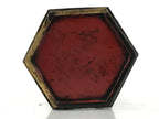 Antique Japanese Buddhist Altar Offering Cup Stand Bukki Butsugu Gold Red BA524