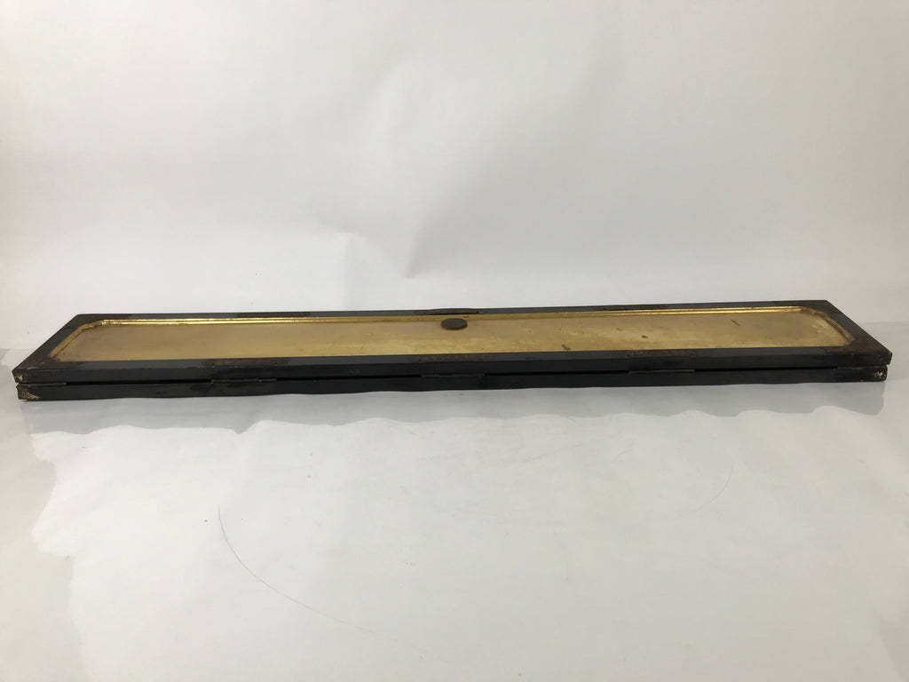 Antique Japanese Buddhist Altar Part Outer Door Panel Lacquer Gold Brown BA490