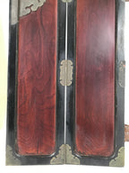 Antique Japanese Buddhist Altar Part Outer Door Panel Lacquer Gold Brown BA490