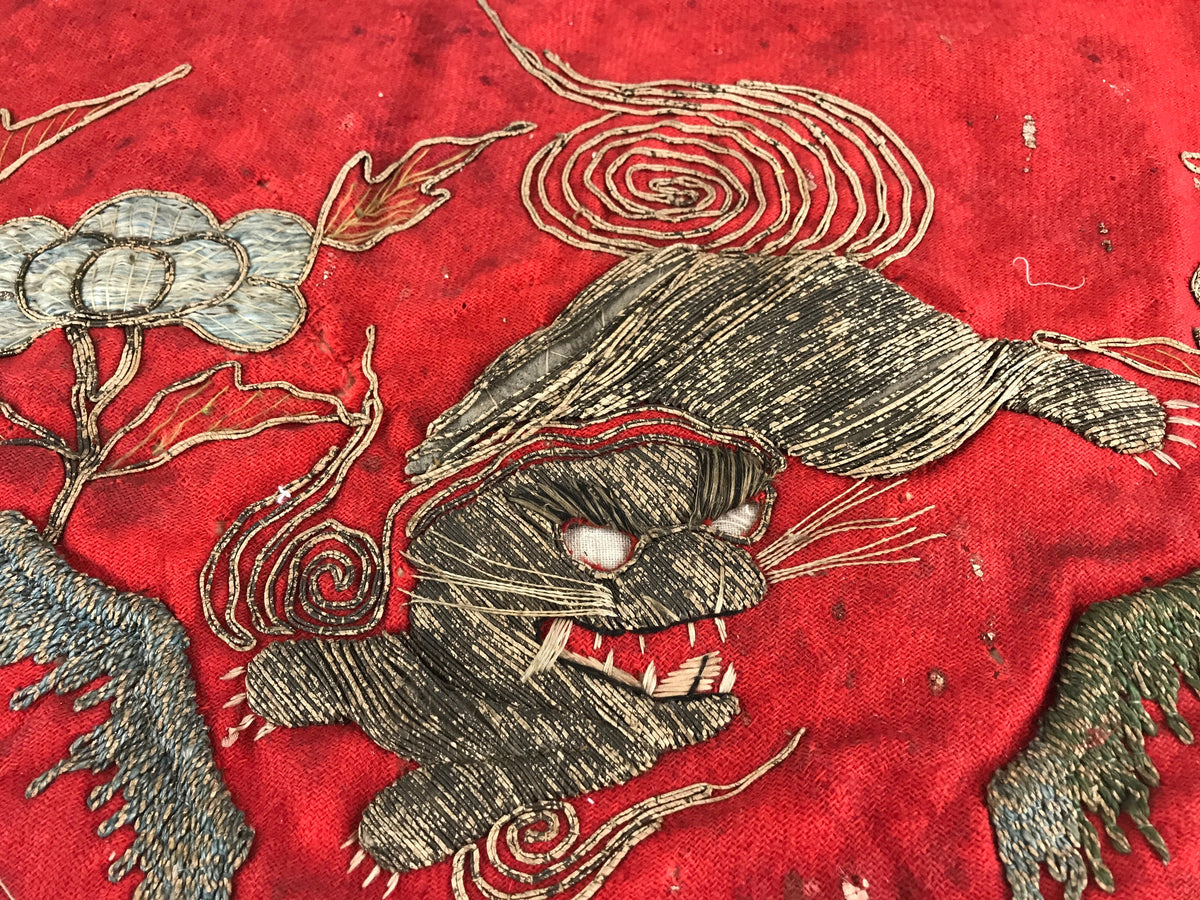 Antique Japanese Buddhist Altar Tablecloth Uchishiki Triangle Maejyoku BU925