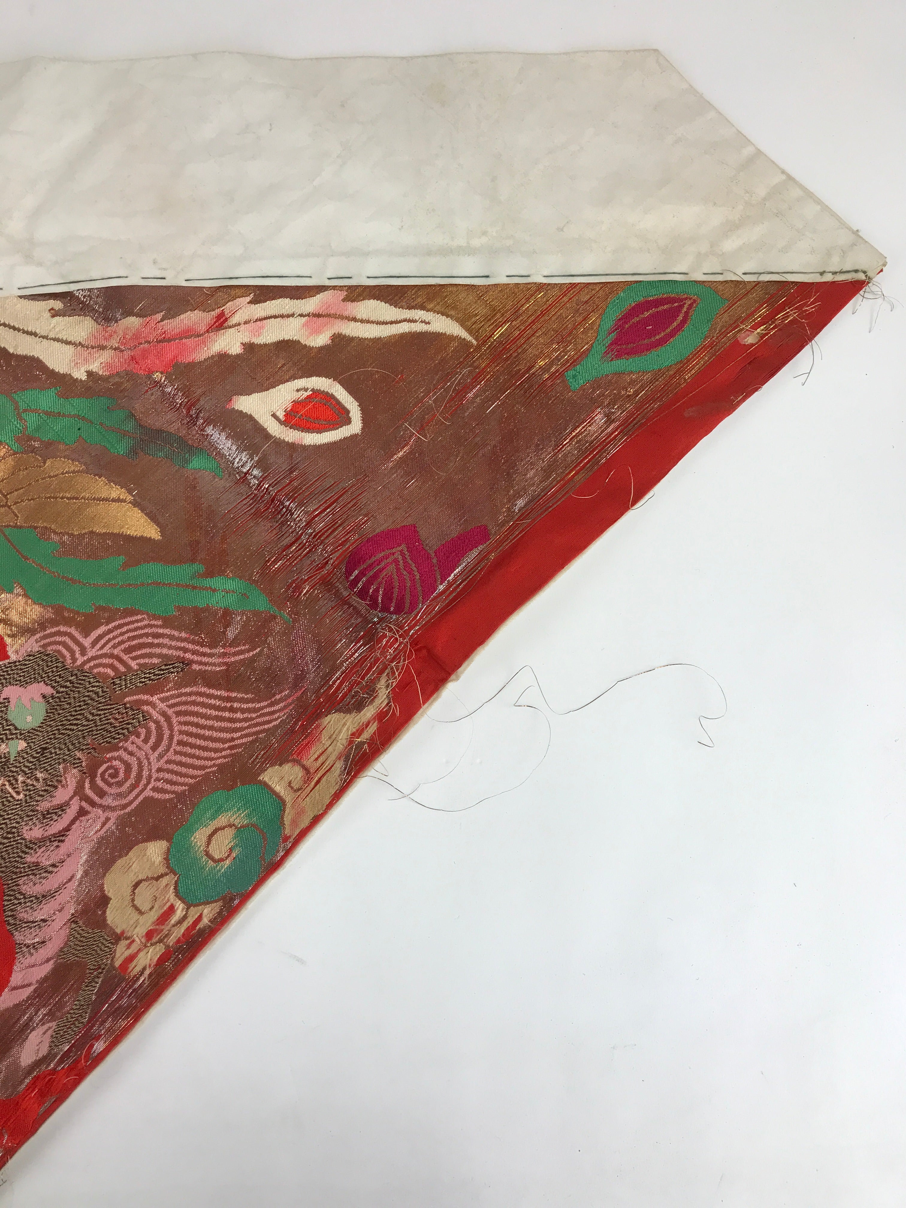 Antique Japanese Buddhist Altar Tablecloth Uchishiki Triangle Uwajoku Maejyoku B