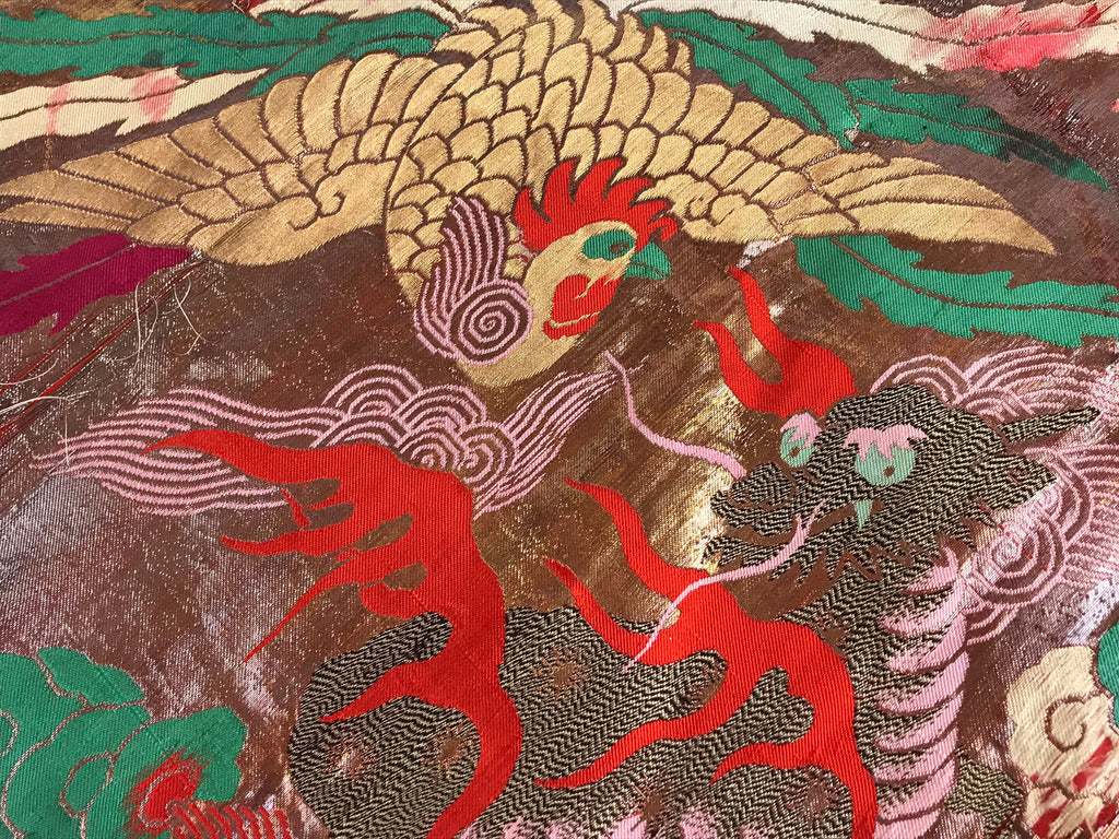 Antique Japanese Buddhist Altar Tablecloth Uchishiki Triangle Uwajoku Maejyoku B