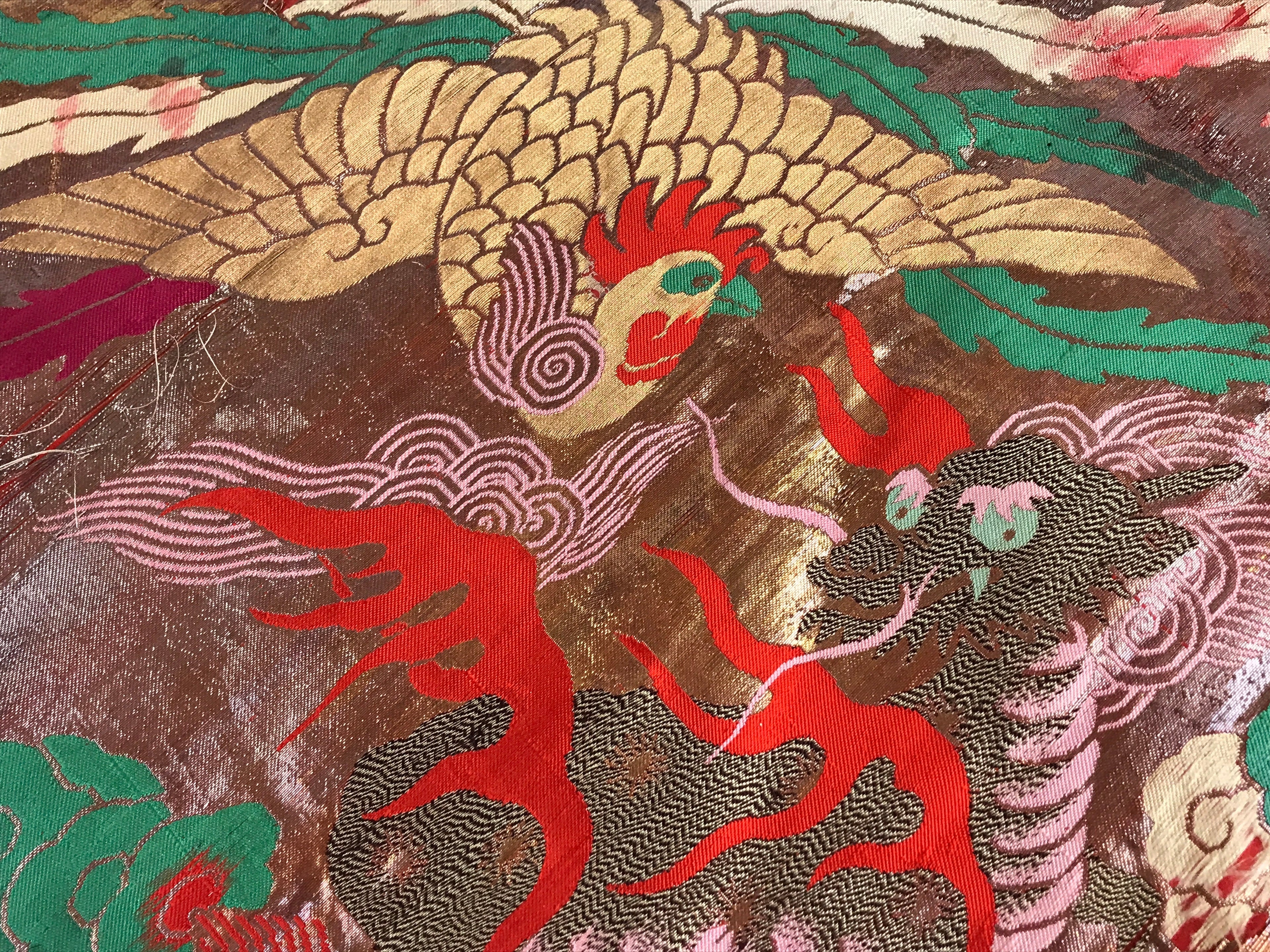 Antique Japanese Buddhist Altar Tablecloth Uchishiki Triangle Uwajoku Maejyoku B
