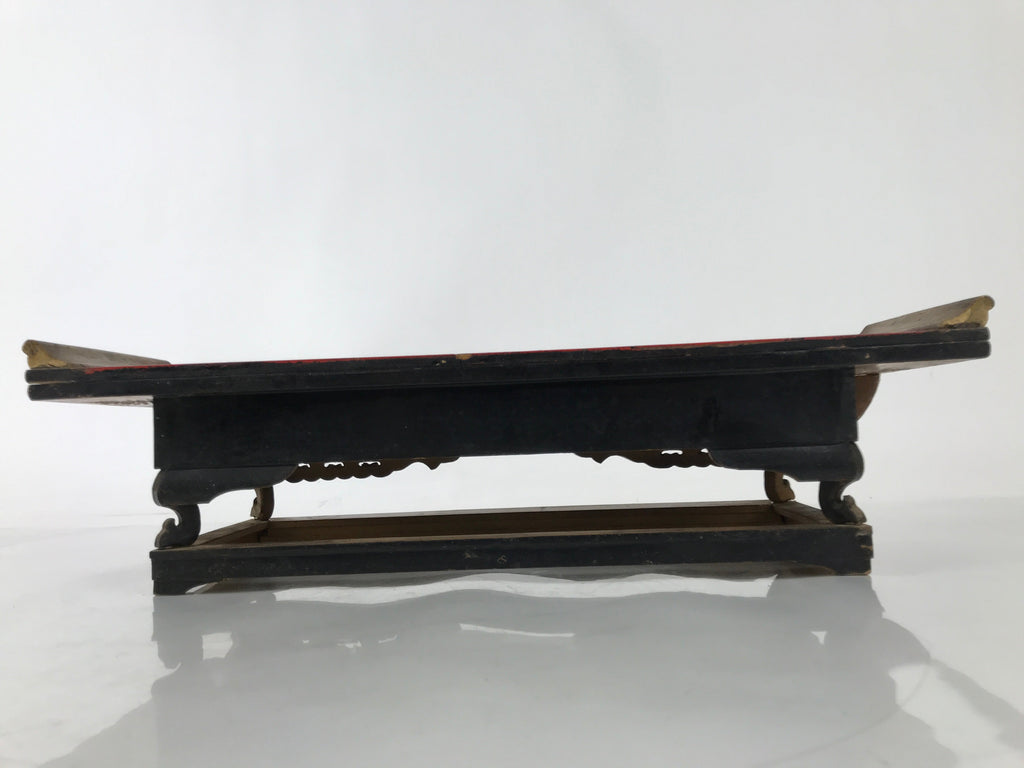Antique Japanese Buddhist Altar Wood Lacquer Offering Table Maejoku Gold BA494