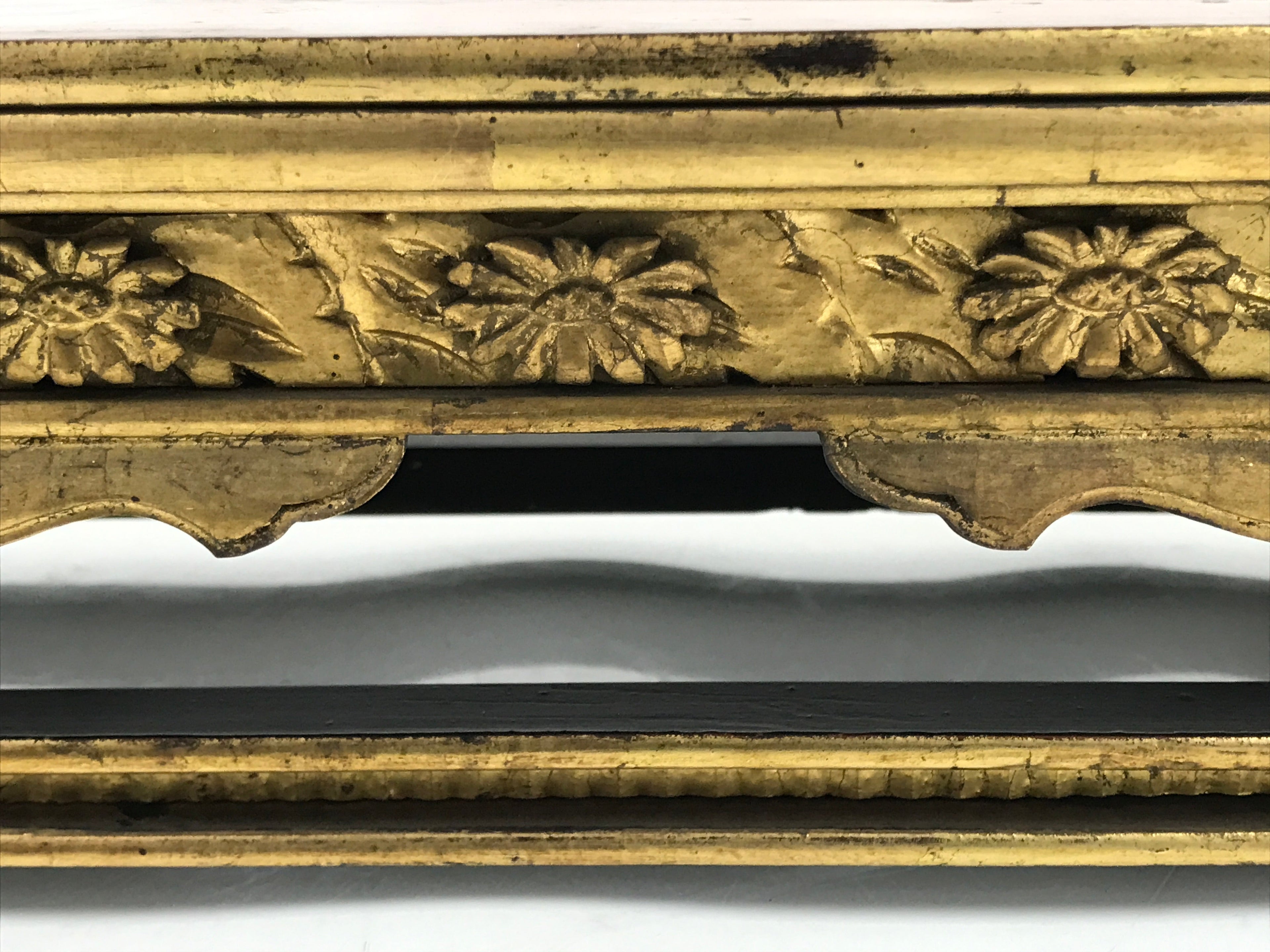 Antique Japanese Buddhist Altar Wood Lacquer Offering Table Maejoku Gold BA495