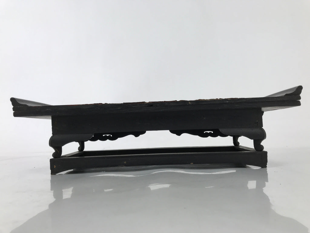 Antique Japanese Buddhist Altar Wood Lacquer Offering Table Maejoku Gold BA495