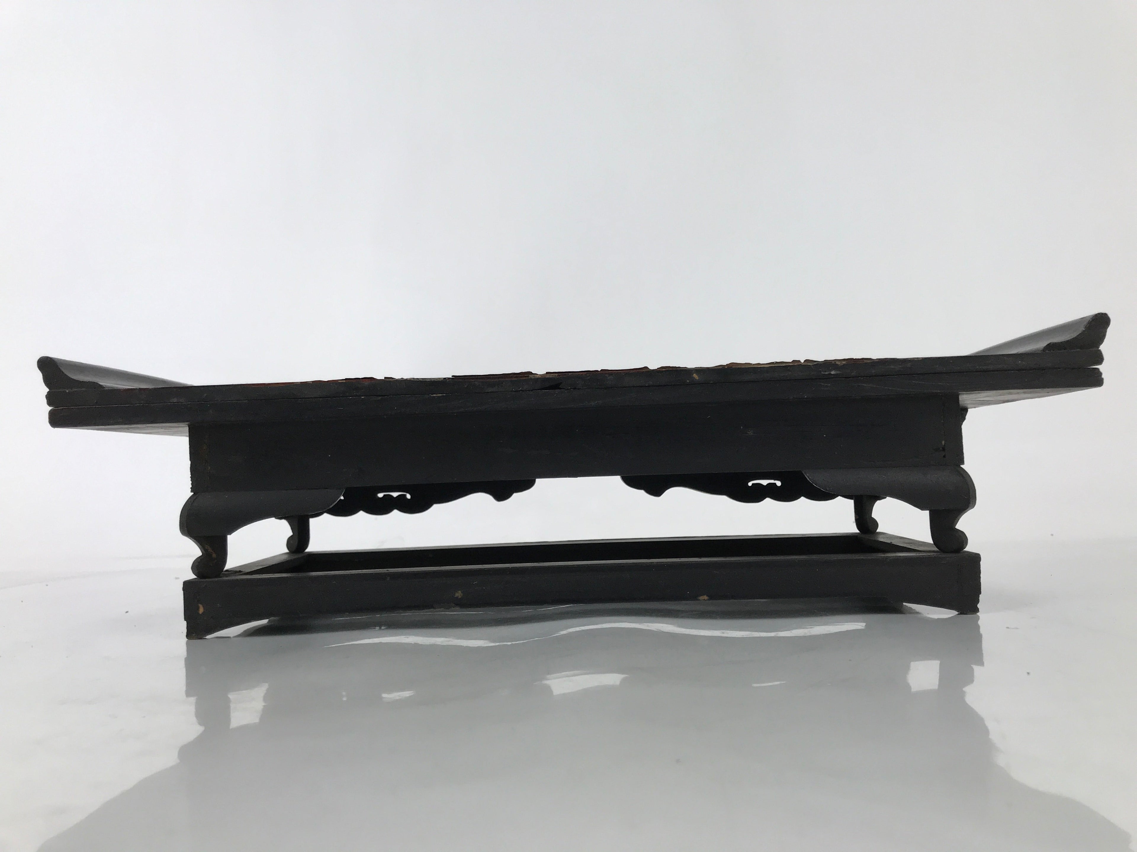 Antique Japanese Buddhist Altar Wood Lacquer Offering Table Maejoku Gold BA495