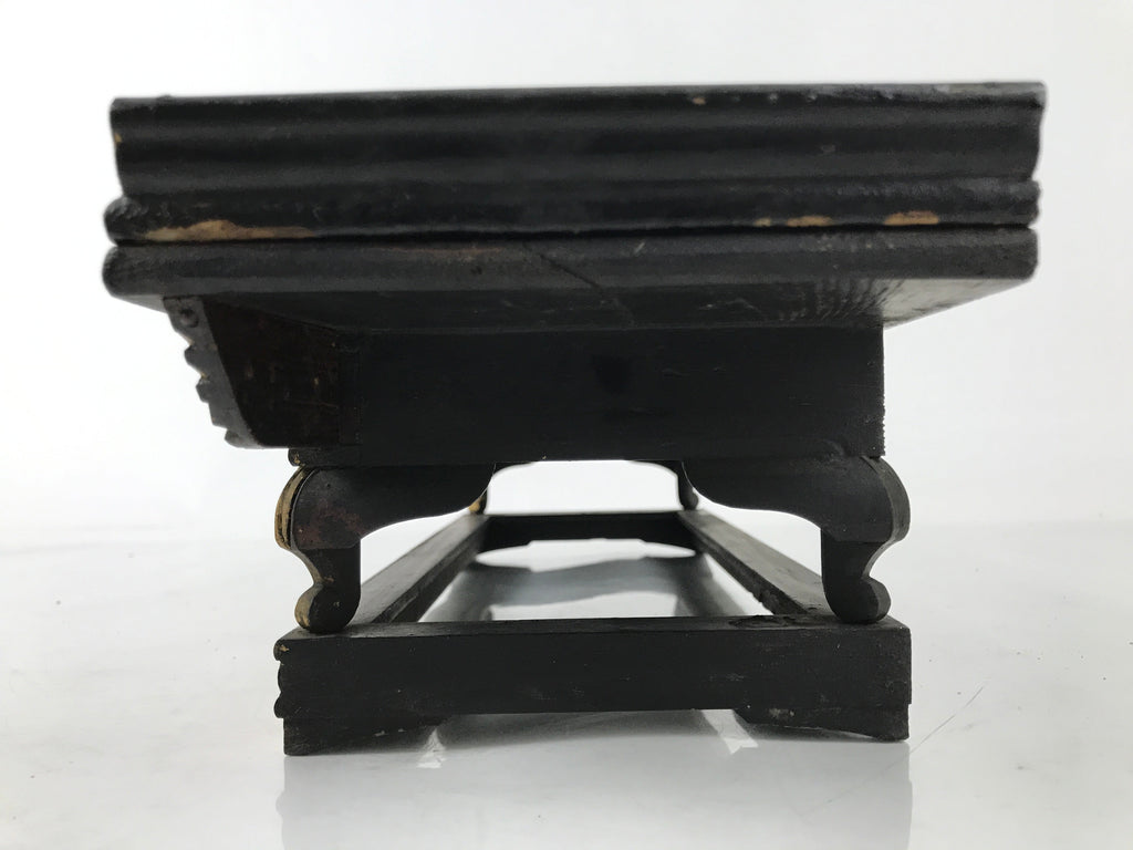 Antique Japanese Buddhist Altar Wood Lacquer Offering Table Maejoku Gold BA495