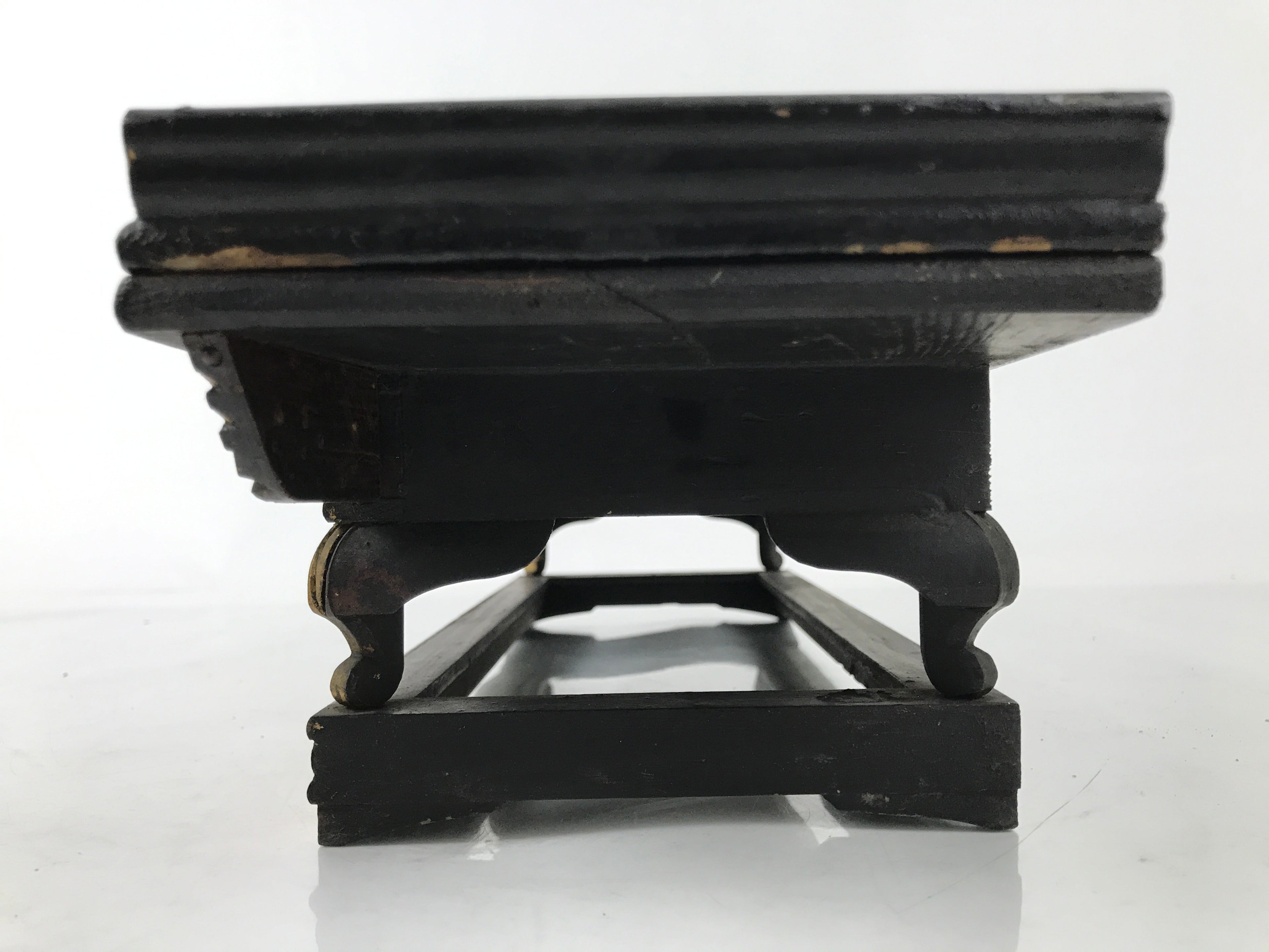 Antique Japanese Buddhist Altar Wood Lacquer Offering Table Maejoku Gold BA495