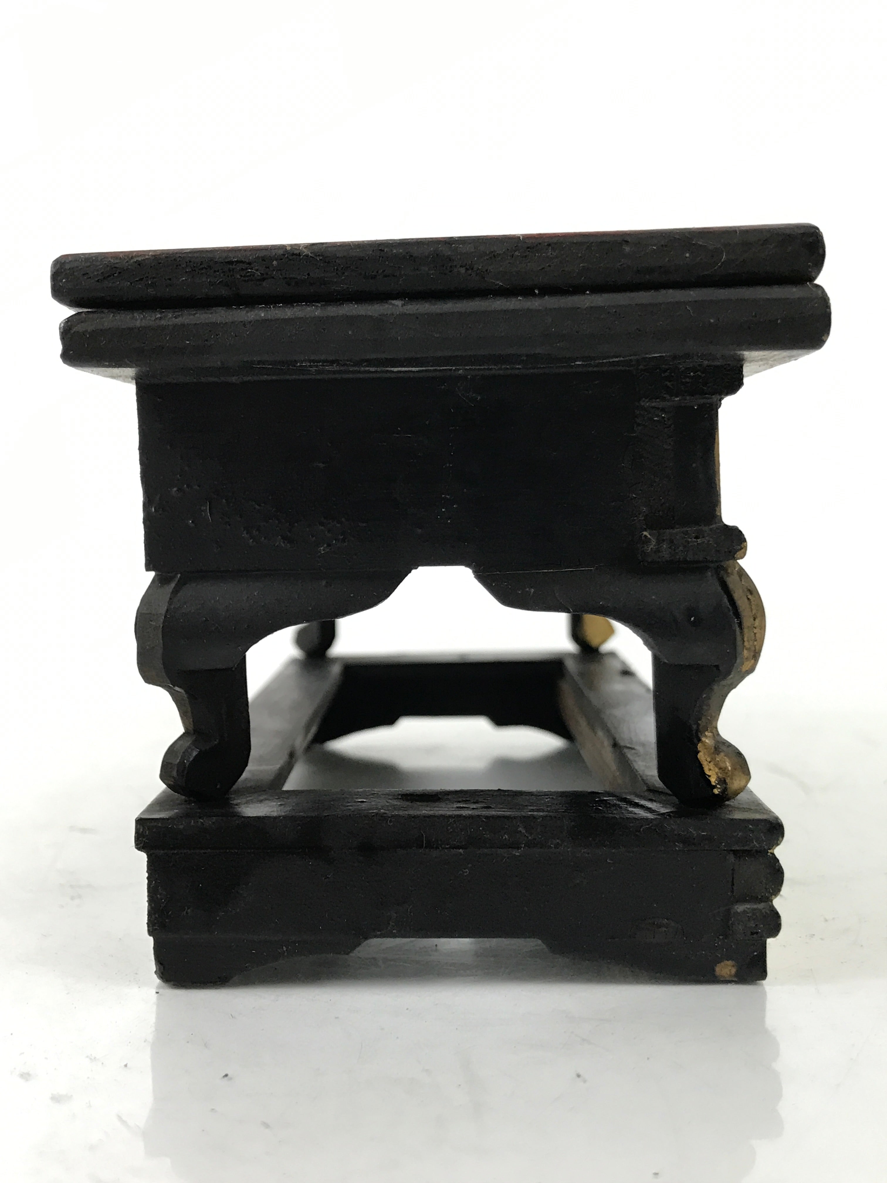 Antique Japanese Buddhist Altar Wood Lacquer Offering Table Maejoku Gold BA496