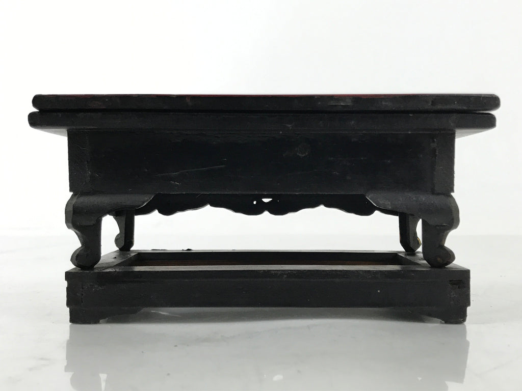 Antique Japanese Buddhist Altar Wood Lacquer Offering Table Maejoku Gold BA496