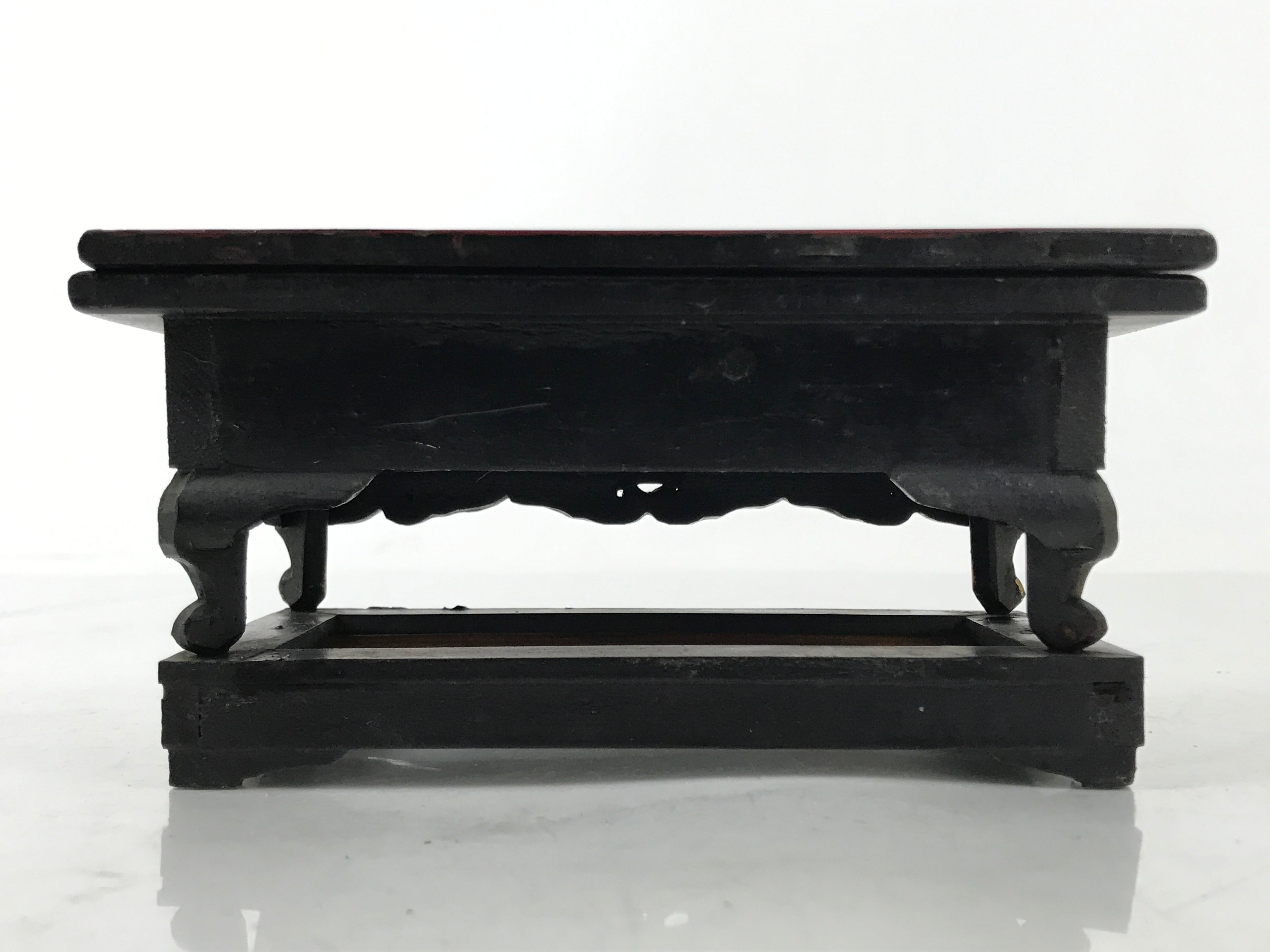 Antique Japanese Buddhist Altar Wood Lacquer Offering Table Maejoku Gold BA496
