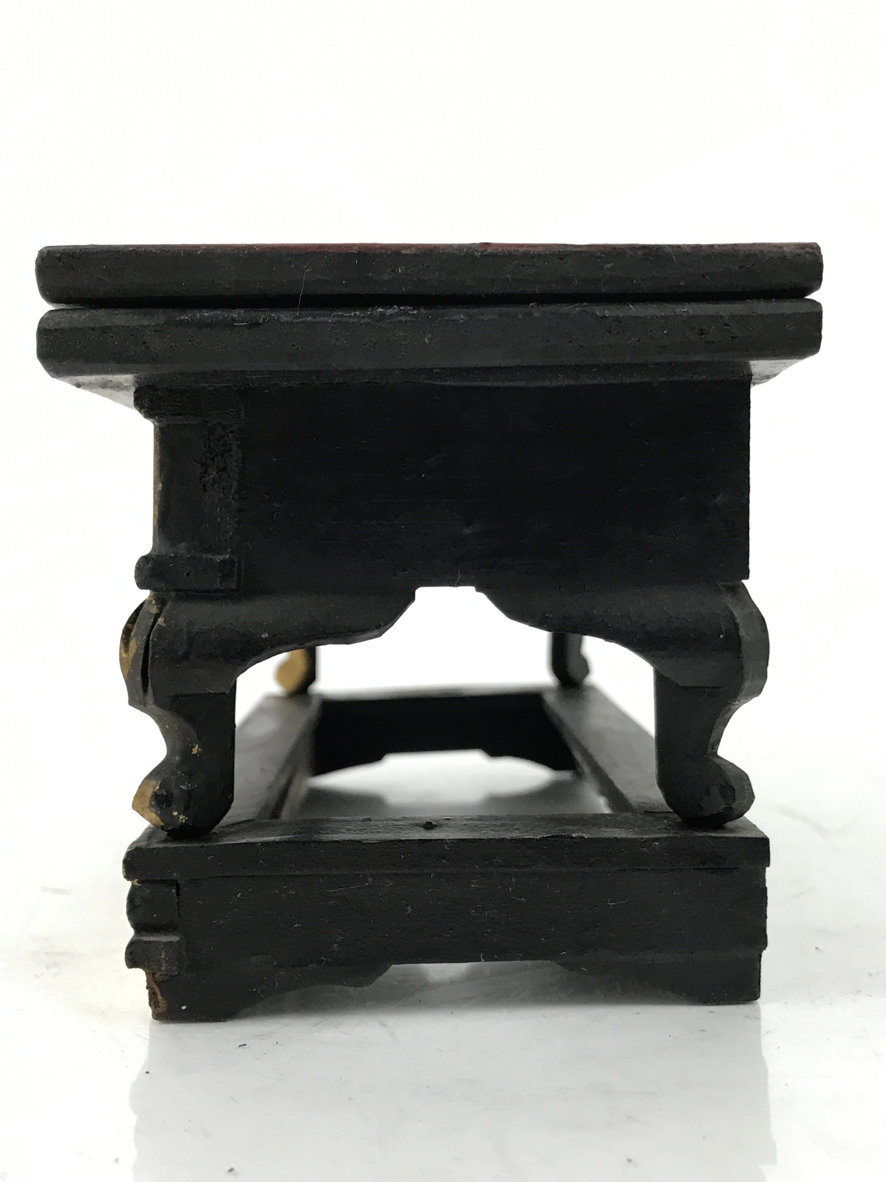 Antique Japanese Buddhist Altar Wood Lacquer Offering Table Maejoku Gold BA496