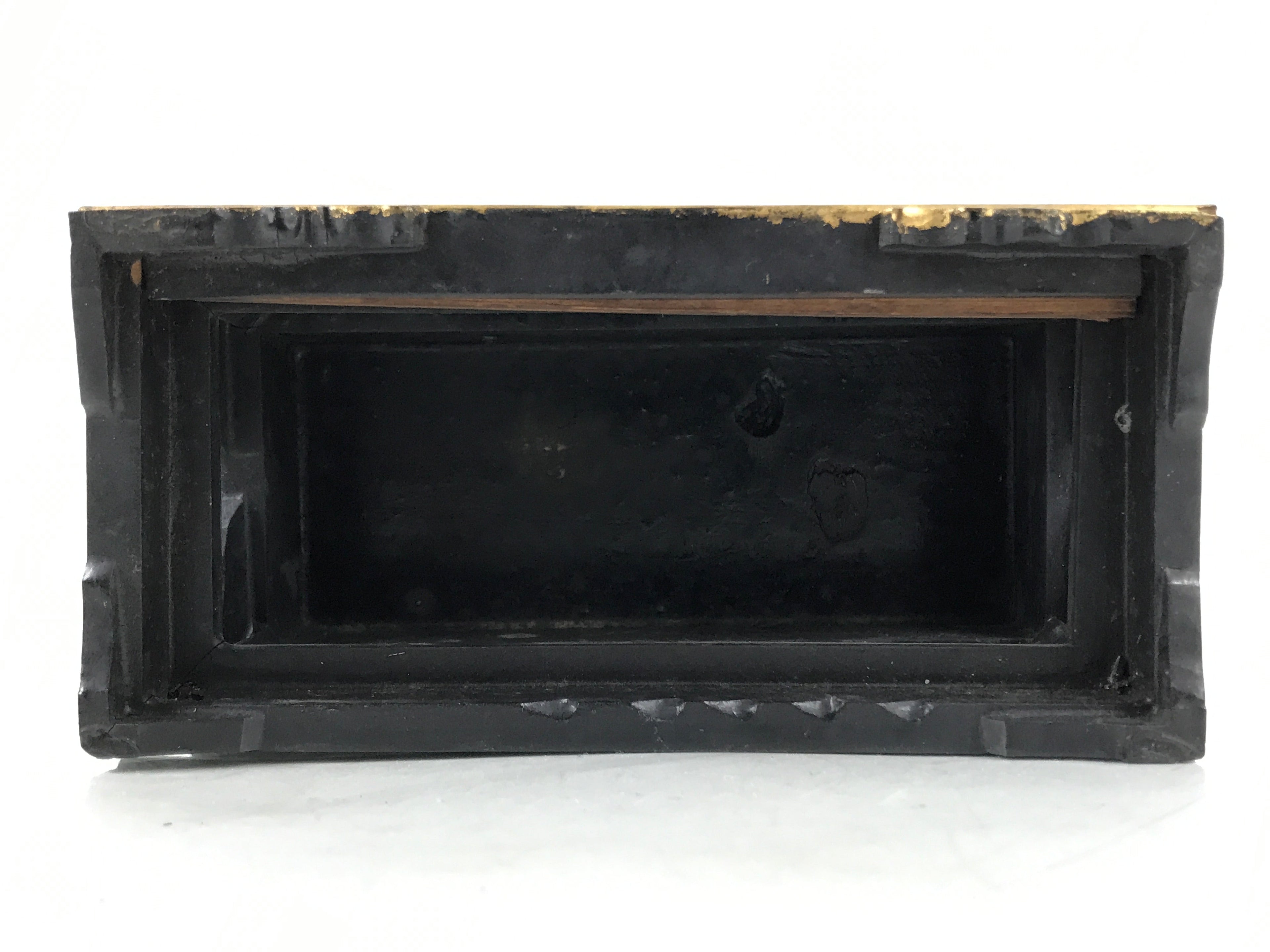 Antique Japanese Buddhist Altar Wood Lacquer Offering Table Maejoku Gold BA496