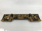Antique Japanese Buddhist Altar Wood Lacquer Ranma Carved Bird Cloud Gold BA460