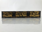 Antique Japanese Buddhist Altar Wood Lacquer Ranma Carved Cloud Deity Gold BA488