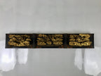 Antique Japanese Buddhist Altar Wood Lacquer Ranma Carved Cloud Deity Gold BA488