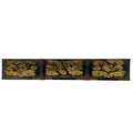 Antique Japanese Buddhist Altar Wood Lacquer Ranma Carved Cloud Deity Gold BA488