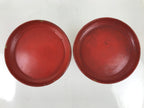 Antique Japanese Buddhist Altar Wooden Offering Stand Takatsuki 2pc Red BA522