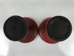 Antique Japanese Buddhist Altar Wooden Offering Stand Takatsuki 2pc Red BA522