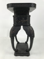 Antique Japanese Buddhist Bronze Incense Burner Koro Shishi Lion w/Stand BA708