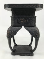 Antique Japanese Buddhist Bronze Incense Burner Koro Shishi Lion w/Stand BA708