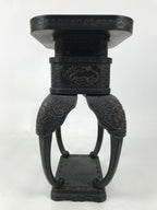 Antique Japanese Buddhist Bronze Incense Burner Koro Shishi Lion w/Stand BA708
