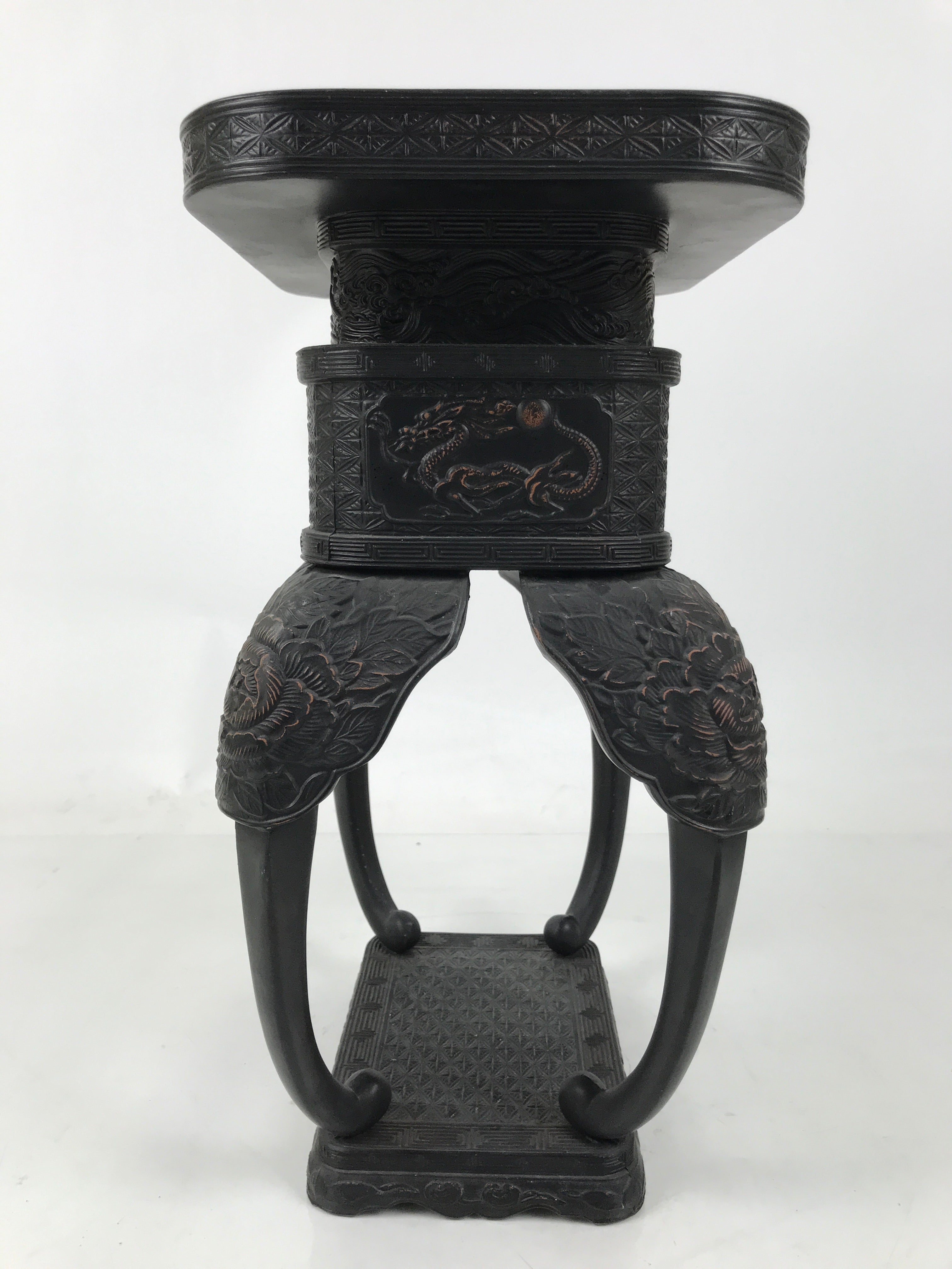 Antique Japanese Buddhist Bronze Incense Burner Koro Shishi Lion w/Stand BA708