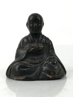 Antique Japanese Buddhist Ceramic Statue Kukai Kobo Daishi Altar Fiting BA549