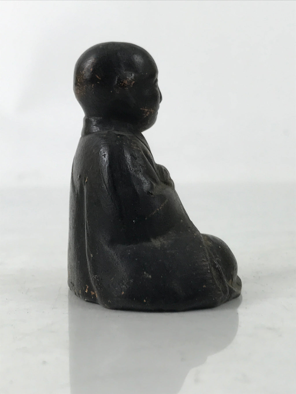 Antique Japanese Buddhist Ceramic Statue Kukai Kobo Daishi Altar Fiting BA549