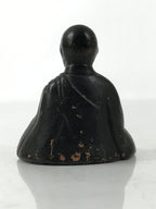 Antique Japanese Buddhist Ceramic Statue Kukai Kobo Daishi Altar Fiting BA549