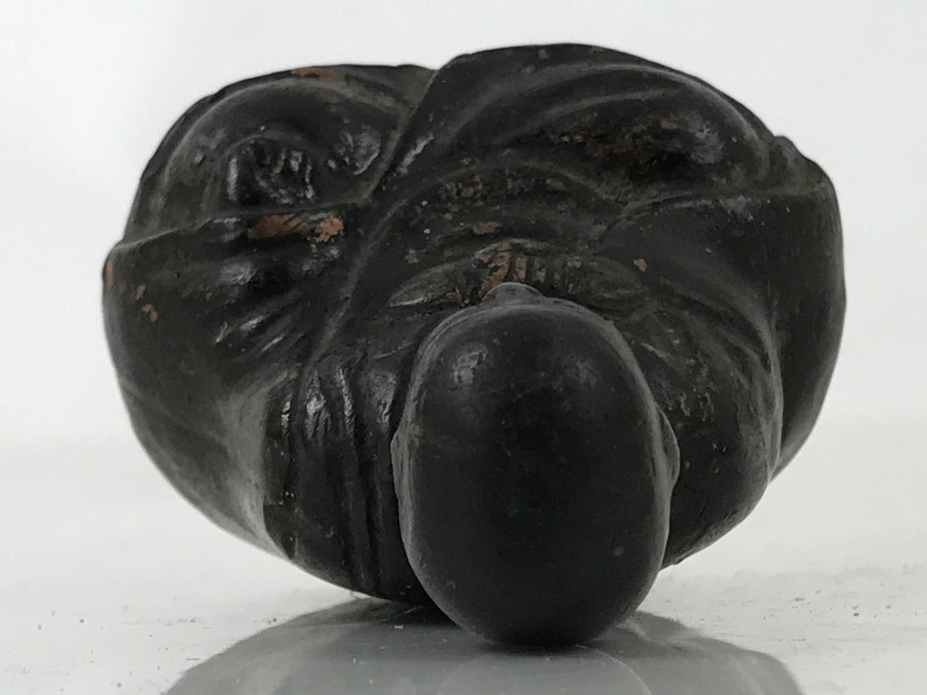 Antique Japanese Buddhist Ceramic Statue Kukai Kobo Daishi Altar Fiting BA549